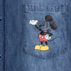 Disneyland Her Universe Chemise En Denim Mickey Et Pluto Style BD Pour Adultes -Disney 2403052050009M 4